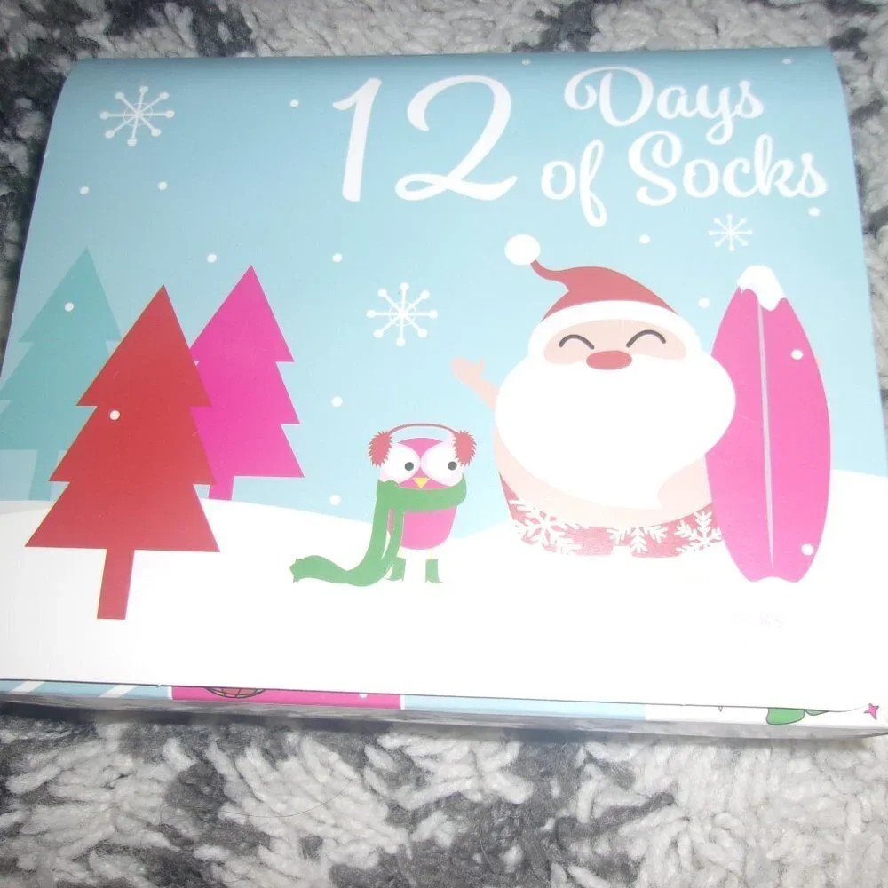 12 days of socks Christmas Ladies no show size 9-11 new Advent